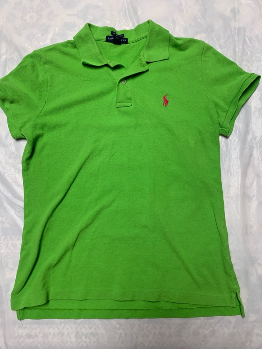 Ralph Lauren The Skinny Polo Shirt Green Preppy Y2K Size Large